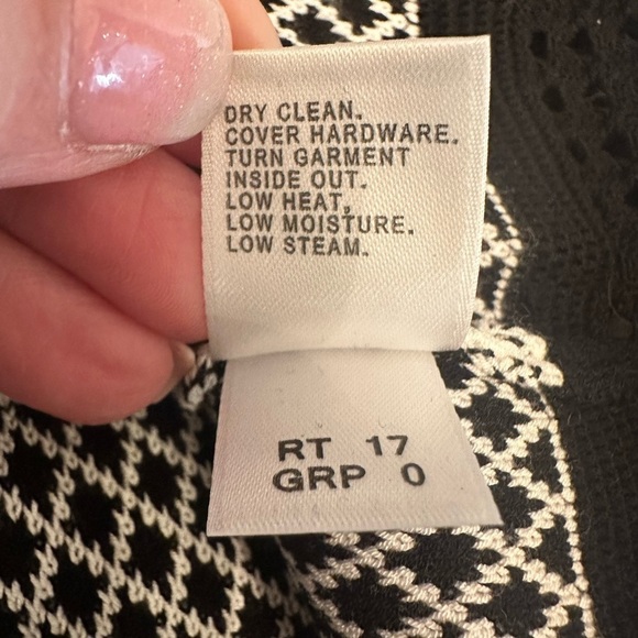 St. John Sport Collection black/white Pointelle Mesh Knit Stripe Dress,small - Picture 11 of 12